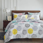 7 Pieces Comforter Sheet Set Queen Size Bed In A Bag - Colorful Dots Style - Soft Microfiber, Warm Reversible Bedding Set (1 Comforter, 2 Pillow Shams, 1 Flat Sheet, 1 Fitted Sheet, 2 Pillowcases)