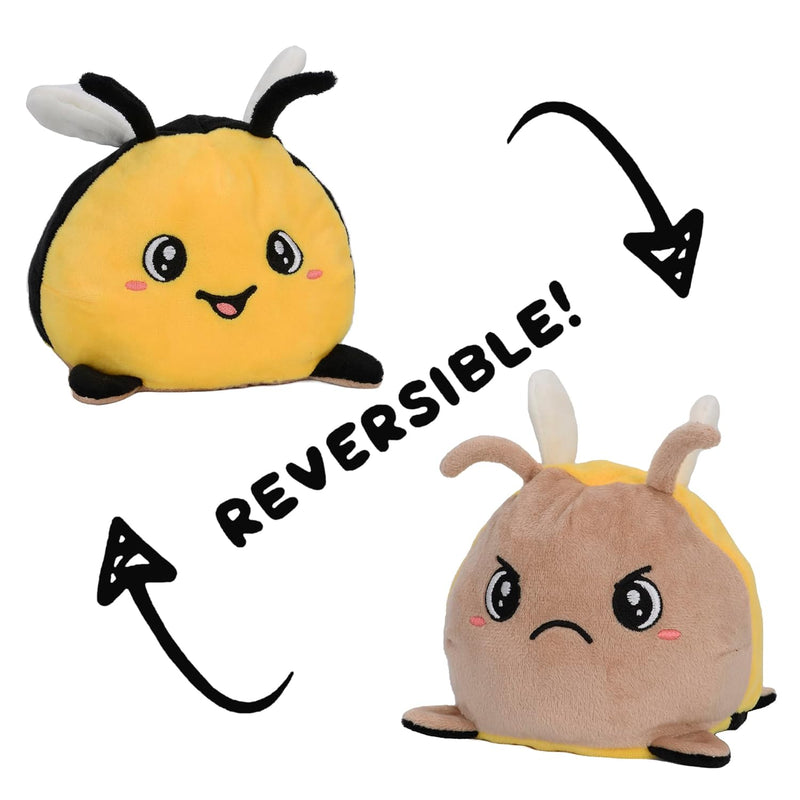 Reversible Plushie Bee Toy Extra Soft Bee Plush Toys, Double Sided Bee Stuffed