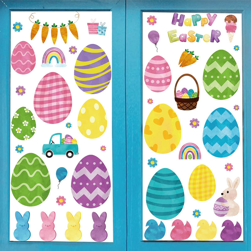 10 Sheets Easter Window Decorations Large Easter Egg Window Cings Happy Easter