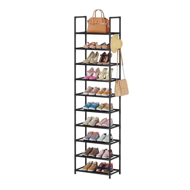 10 Tiers Tall Shoe Rack For Closet Entryway 20-25 Pairs Shoe Closet Organizers A