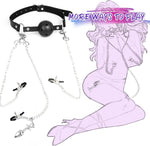 BDSM Bondage Restraint Set with Breathable Ball Gag, Nipple Clamps & Anal Plug
