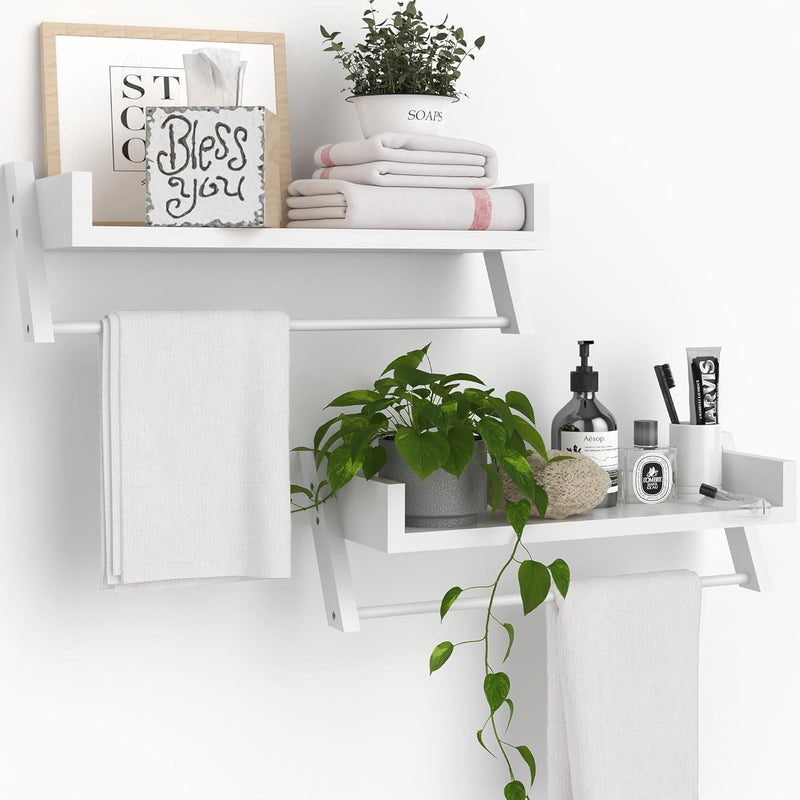 Set Of 2 Bathroom Shelves Over Toilet,U-Shaped Hanging Shelves For Wall With T