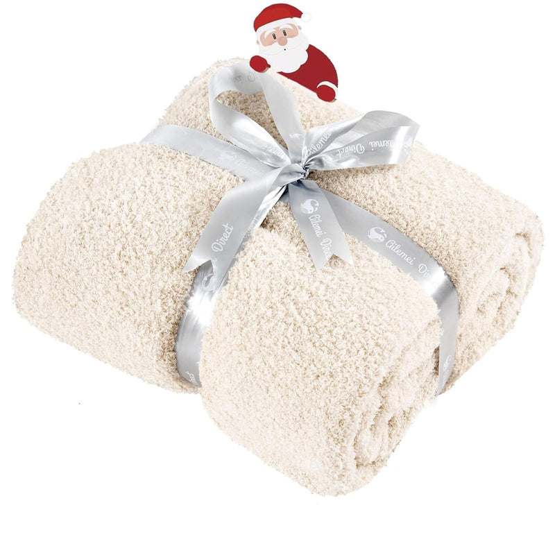 Fluffy Kint Throw Blanket For Couch, Soft Cozy Knitted Throw Blankets For Bed