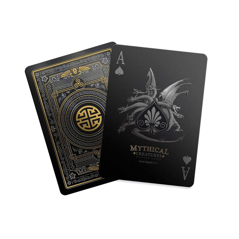 Mythical Creatures Black Silver & Gold Edition Playing Cards By Gent Supply