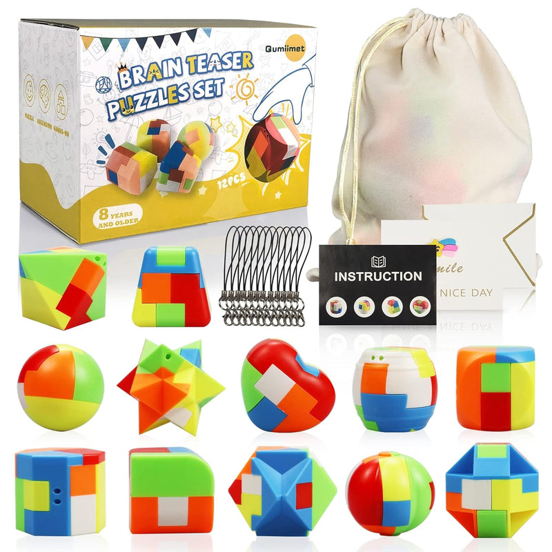 Brain Teaser Puzzles For Kids Teens And Adults 12Pcs,Mind Game Puzzle Set,