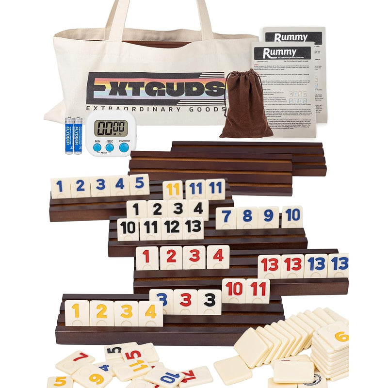 2 6 Player Rummy Cube Game Set, Classic Travel Rummy Cube Game, With 6 Wood