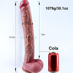 16.5" Extra Long Realistic Dildo, Dual-Density Silicone, Suction Cup, XXL Toy