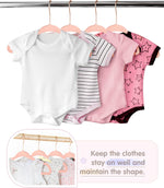 Baby Hangers, 11 Inch Pink Velvet Kids Hangers with 6 Pcs Size Dividers Non Slip Nursery Children Closet Clothes Hangers for Infant Toddler Girls & Boys - 30 Pack