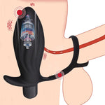 Vibrating Elastic Penis Sleeve Penis Vibrator, Couples Adult Sex Toys For Men Vibrator With 10 Modes, Vibrating With Ring For Penis & G Spot Stimulation (B)
