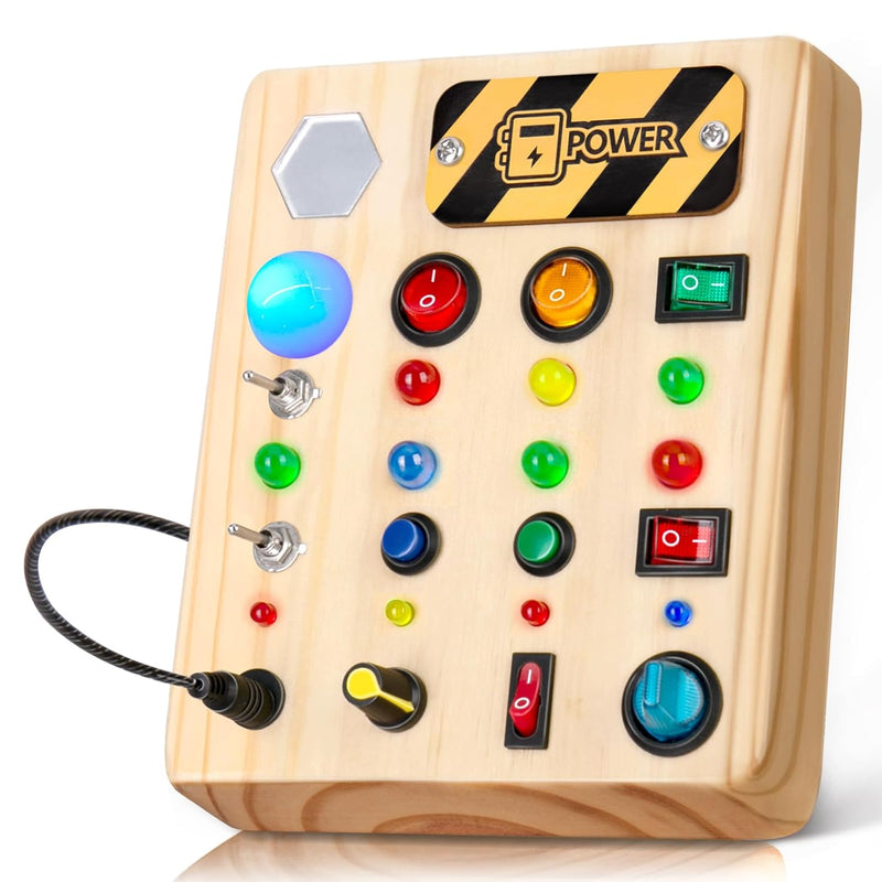 Busy Board Montessori Toys For Toddler, Sensory Board Switch Toy With Shape