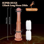 Realistic 15-Inch Horse Dildo with Suction Cup – Extra Long & Thick for Intense Play