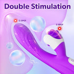 2In1 G Spot Vibrator Sex Toys For Women And Couple, Thrusting Body-Safe Silicone Vibrator Rabbit With 9 Rotating & 9 Vibrating Modes, Waterproof Realistic Dildo For Clitoral Stimulation