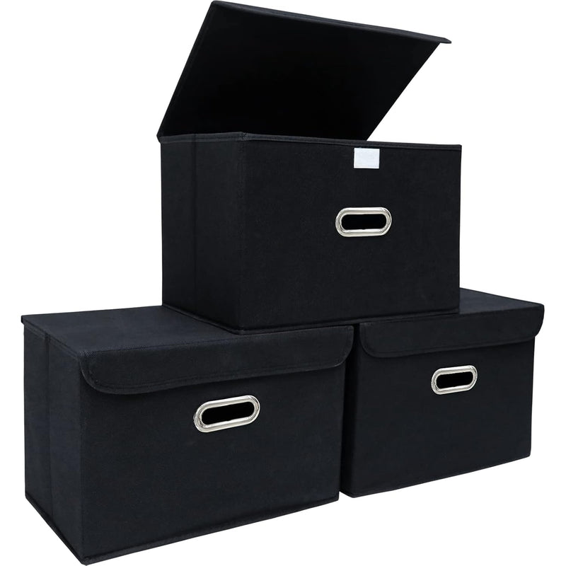Fabric Storage Cube Bins Foldable Organizer Container Collapsible Basket With Li