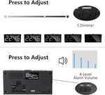 Alarm Clock for Bedroom, 2 Alarms Loud LED Big Display Plug in Simple Basic Digital Clock with USB Charging Port, Adjustable Volume, Dimmable, Snooze for Deep Sleepers Kids Elderly Home Office