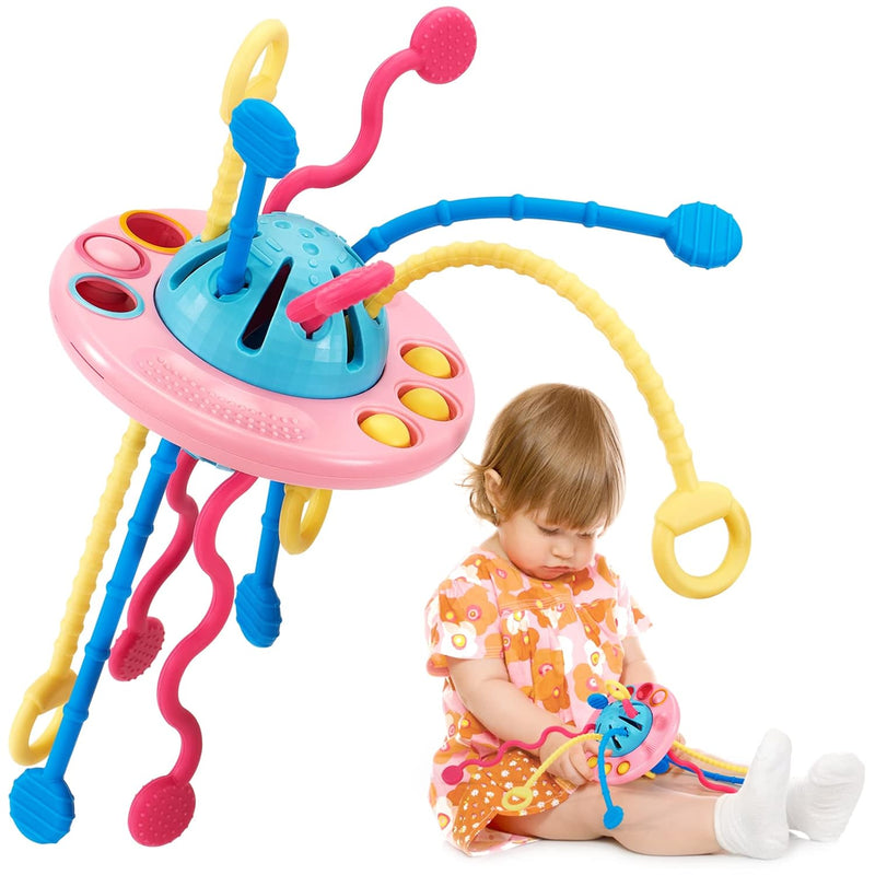 Montessori Toys - Silicone Pull String Baby Sensory Toys for Toddlers - Tod