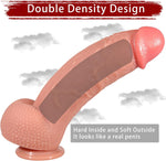12 Inch Realistic Double Layer Dildo with Strong Suction Cup