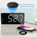 Alarm Clock for Bedroom, 2 Alarms Loud LED Big Display Plug in Simple Basic Digital Clock with USB Charging Port, Adjustable Volume, Dimmable, Snooze for Deep Sleepers Kids Elderly Home Office