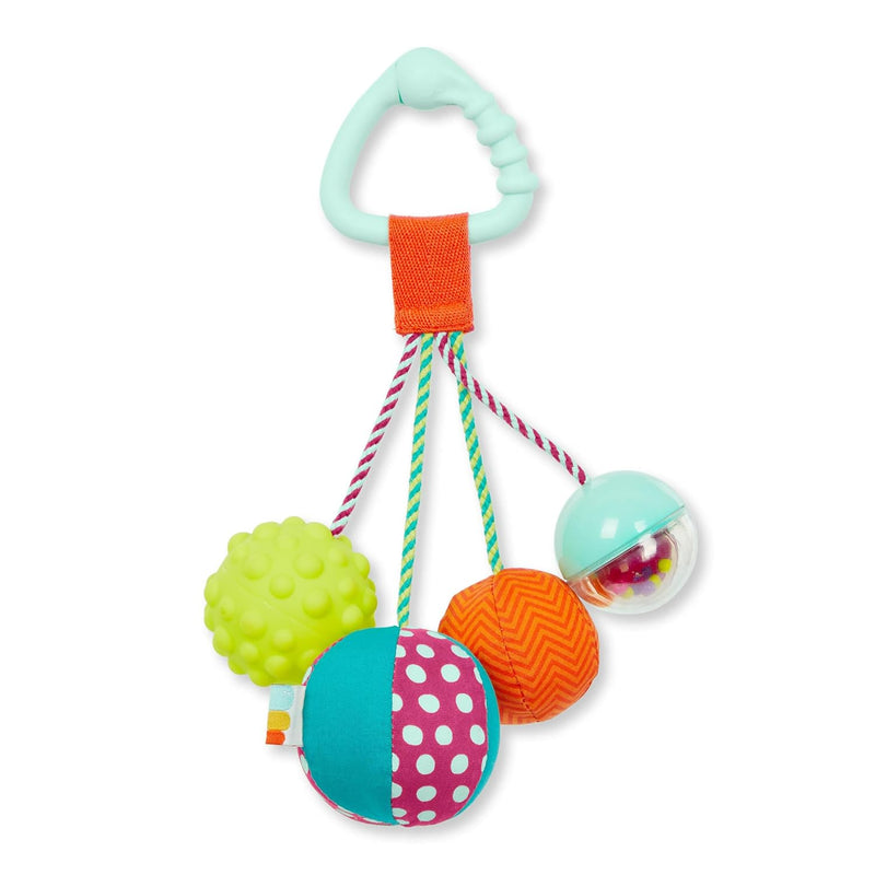 B. Baby Sensory Baby Rattle Baby Toy 4 Balls & Clip Colors, Textures & Soun