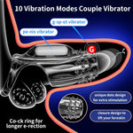 Penis Sleeve Vibrating Cock Ring Set, Pack Of 2, Adult Sex Toys For Men, Reusable Cock Sleeve Couple Vibrator, Couples Sex Toy (Transparent)