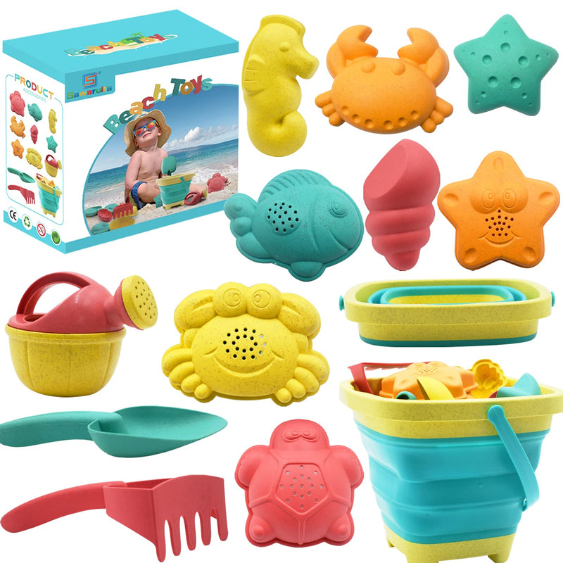 Beach Toys For Kids Sand Toys Set Includes Collapsible Sand Bucket Shovel A