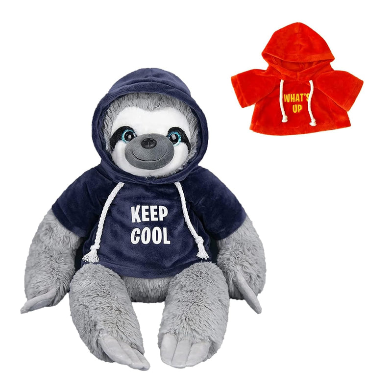 Sloth Stuffed Animals Plush Toy With Removable Two T Shirts Hanging Plush Soft