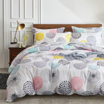 7 Pieces Comforter Sheet Set Queen Size Bed In A Bag - Colorful Dots Style - Soft Microfiber, Warm Reversible Bedding Set (1 Comforter, 2 Pillow Shams, 1 Flat Sheet, 1 Fitted Sheet, 2 Pillowcases)