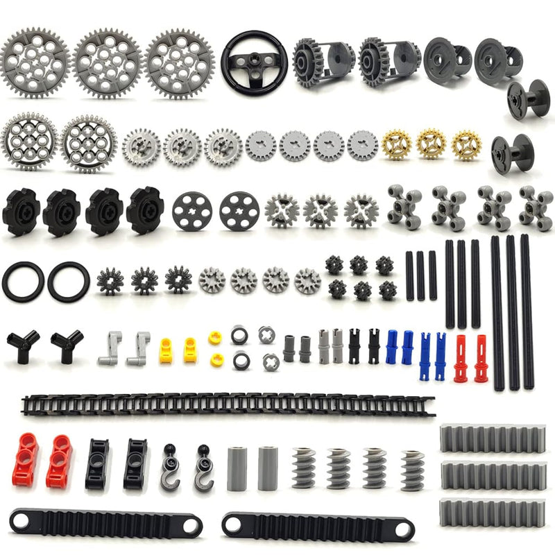 116 Pcs Technical Gears Axle Pin Connectors Wheels Connectors Rack Gear Car