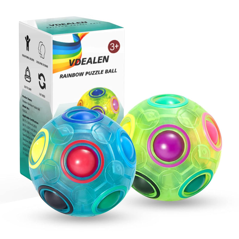 Magic Rainbow Puzzle Ball, Fidget Ball Puzzle Brain Teaser Fidget Toy For B