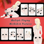 Adjustable BDSM Bondage Harness Kit – Bed Restraints, Cuffs, Blindfold & Tickler Set