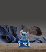 Disney Stitch, Stitch Nightlight Alarm Clock, Sounds and Melodies, LCD Backlit Screen, Luminous, Snooze, Blue