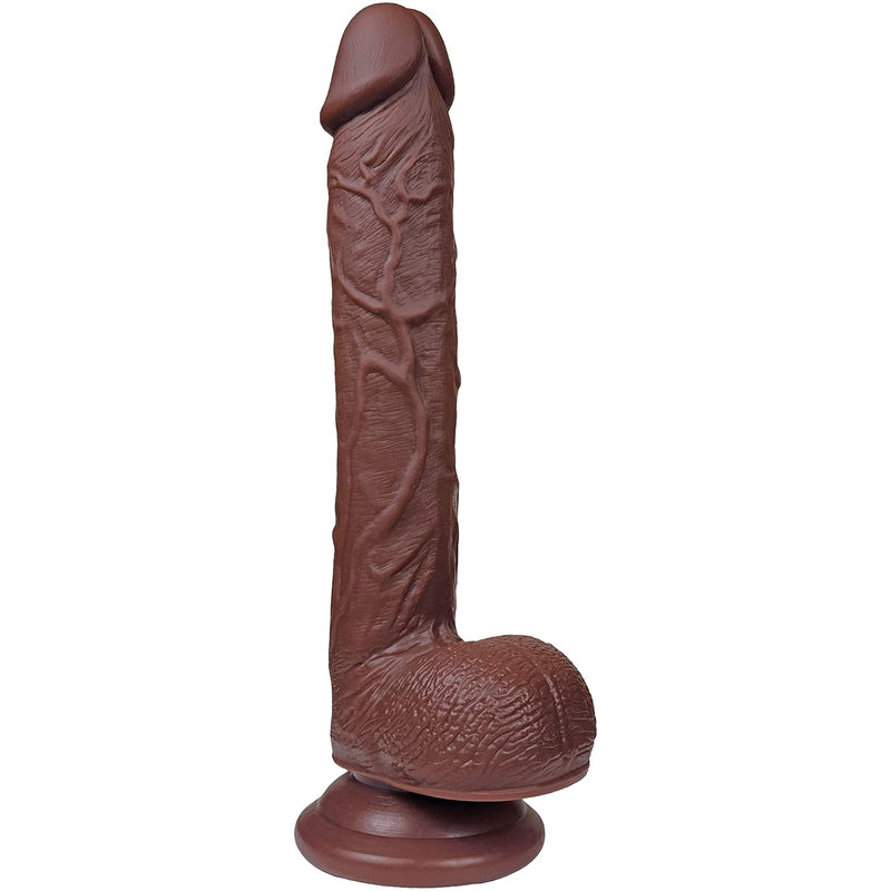 The Woodsman By - Realistic Dual Density Silicone Dildo, 8.5 Inches Insertable (Dark Skin)