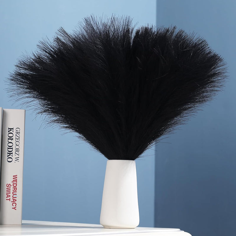 10 Stems Black Pampas Grass Decor - 17.7" Faux Pampas Grass Artificial Pampas