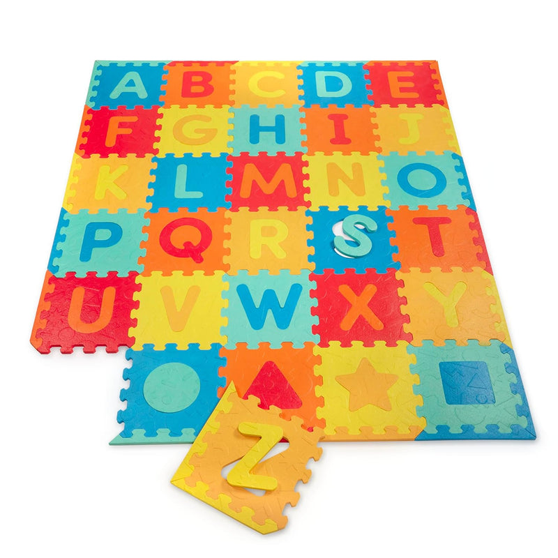 Battat – 82 pcs Foam Alphabet Floor Mat - Large 55x65in Interlocking ABC Pu