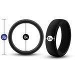 Blush Performance Puria Pro Silicone Cock Ring - 1.5" Wide Penis Ring - Enhances Girth & Hard Erections - Ultrasilk Smooth Stretchy, No Pinch Design - Play Hard Adult Sex Toy For Men & Couples - Black