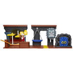 Nintendo Dungeon Deluxe Play Set, Includes: 2.5” Fire Mario Figure & 7 Interactive Environmentpiece Moving Platforms & Thwomp, Spinning Fire Balls, Hidden Coin, Swing, & Door