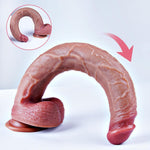 16.5" Extra Long Realistic Dildo, Dual-Density Silicone, Suction Cup, XXL Toy