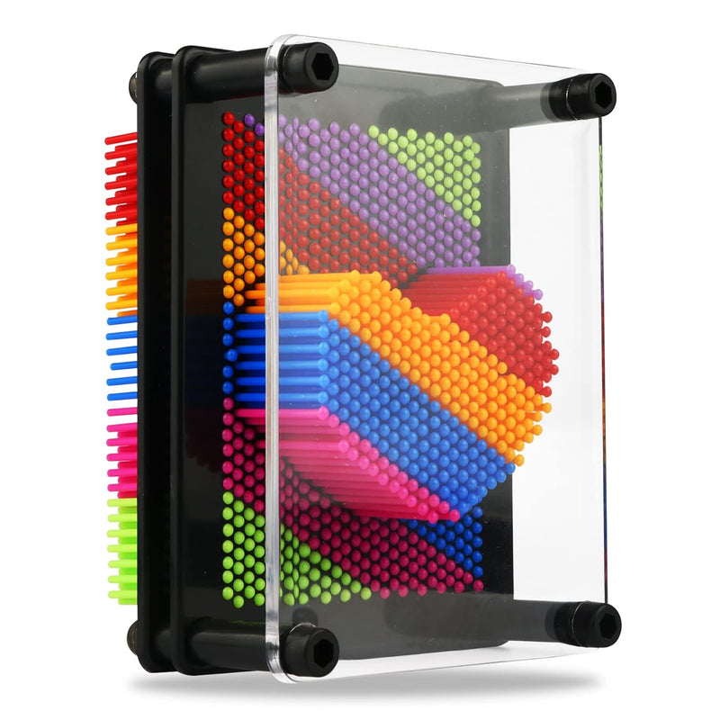 3D Pin Art Board Toy, Colourful Plasic Board Size(3.75 X 5 Inches), Classic