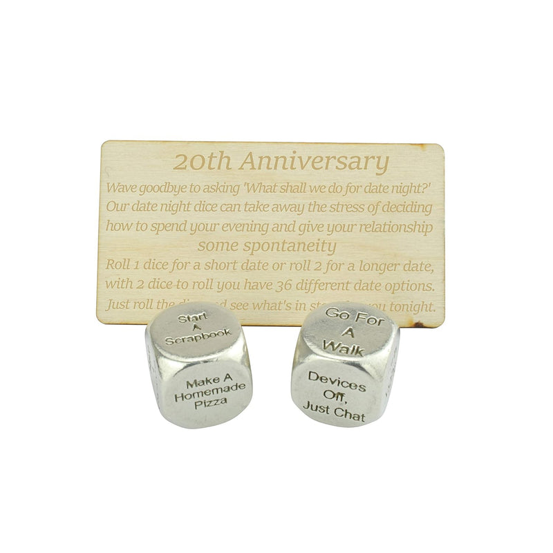 20 Year Anniversary Metal Date Night Dice Create A Unique 20Th Anniversary Dat