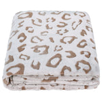 Flannel Fleece Cheetah Print Throw Blanket, Lightweight Super Soft Cozy Plush Blanket, 50 × 60 Inches Brown Leopard
