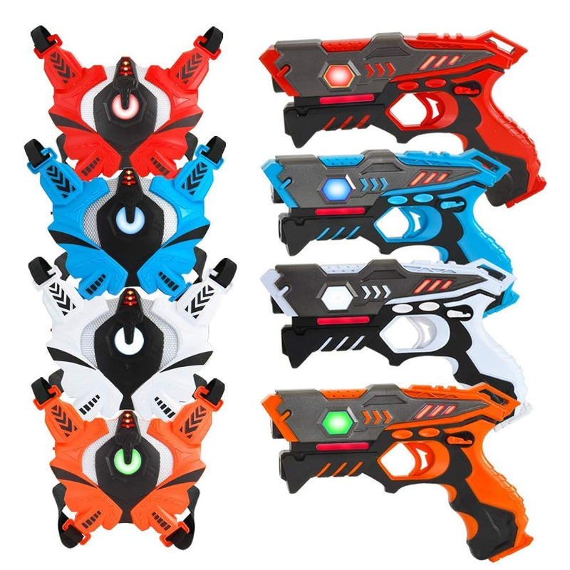 Infrared Laser Tag Gun Set For Kids Adults With Vests 4 Pack,Laser Tag Game