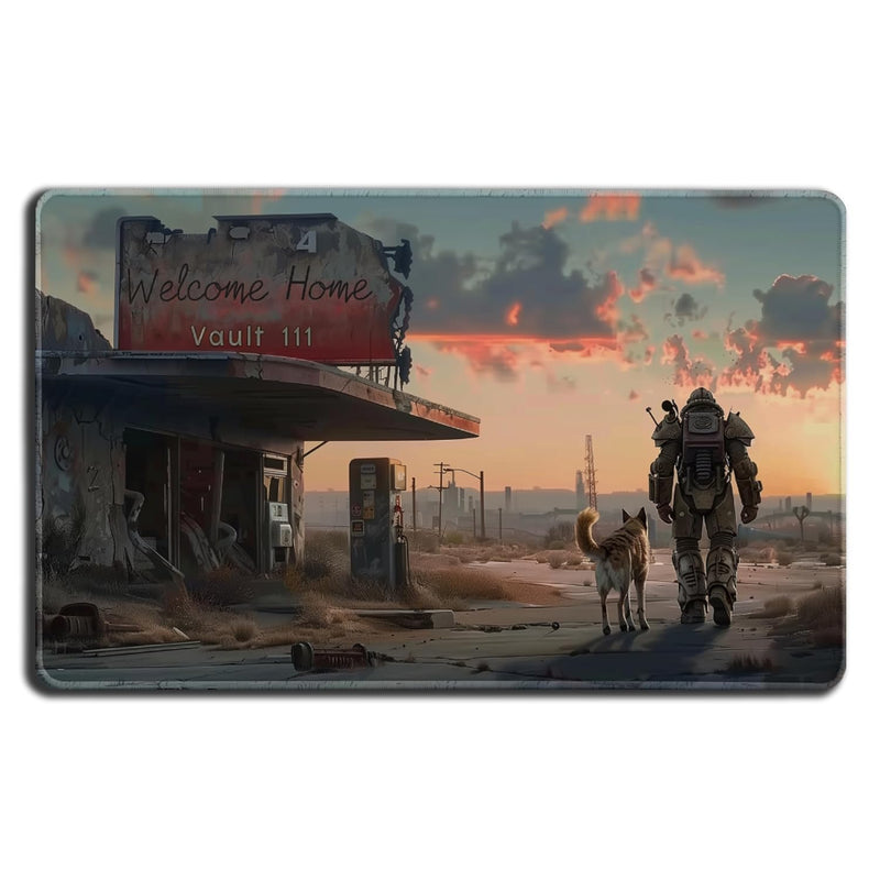 Welcome Home Vault 111 Card Game Playmat Premium Stitched Edge Perfect For