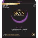 Elite – 36 Count – Ultra-Thin, Lubricated Latex-Free Condoms & Selection Non-Latex Condoms - Contains Elite, Original, Excitation, Extra Lube, Condoms