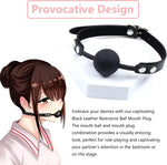 Adjustable Leather Ball Gag – Soft Silicone Mouth Restraint for BDSM & Bondage Play