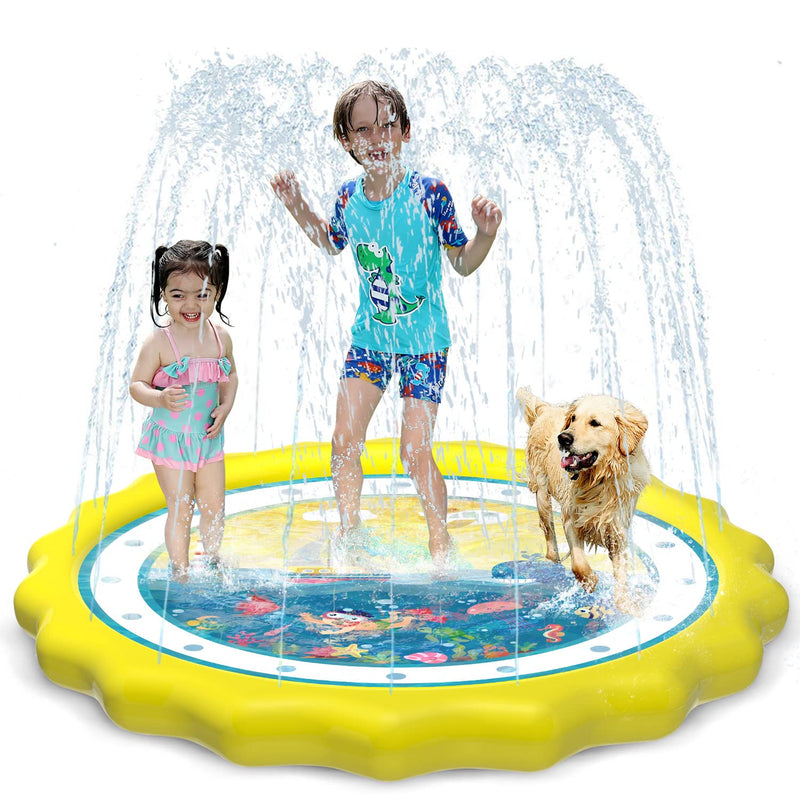 Kids Sprinklers For Outside, Splash Pad For Toddlers & Baby Pool 3 In 1 60"