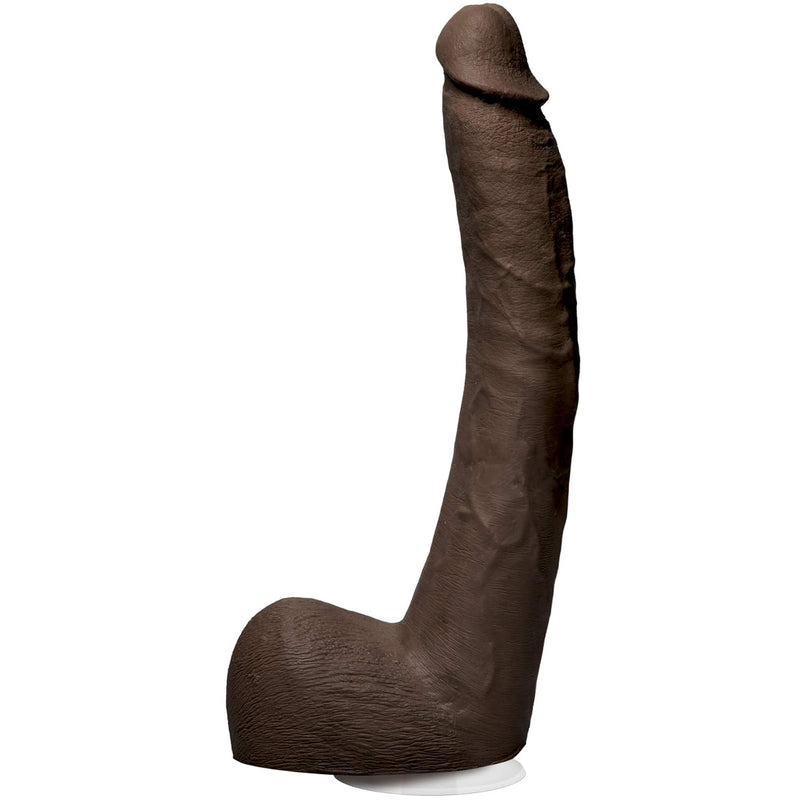 Signature Series - Isiah Maxwell - 10 Inch Realistic Ultraskyn Dildo With Removable Vac-U-Lock Suction Cup - F-Machine & Harness Compatible - For Adults Only, Chocolate
