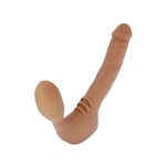 Slim Silicone Strapless Strap-On, Harness-Free Double Dildo (Without Vibrator) Small Size: 5.5 X 1.25 Inches In Cocoa Tan
