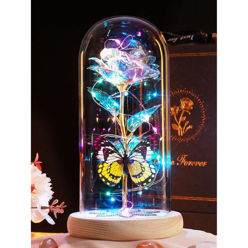 Christmas Rose Gifts For Women Galaxy Rose Eternal Flower Gift Light Up Flower