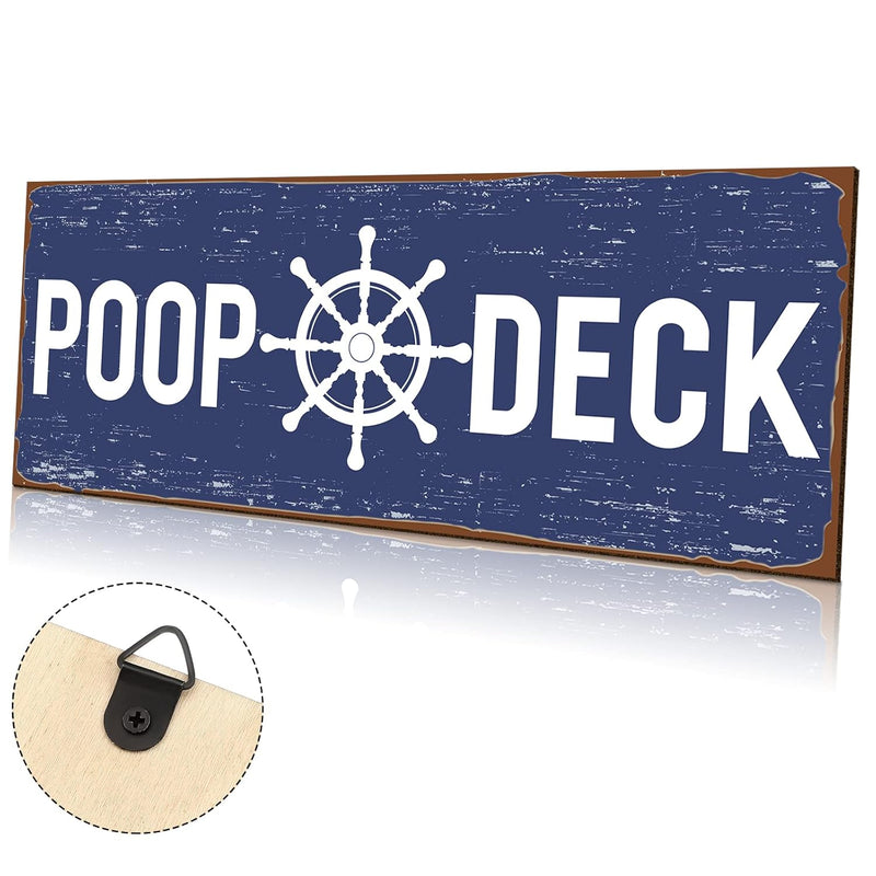 Poop Deck Sign Nautical Nursery Wall Decor Rustic Beach Bathroom Wood Sign Nau
