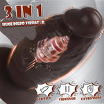 4'' Diameter Huge Thick Dildo Vibrator, 8.5 Inch Silicone Vibrating Black Dildo Huge Butt Plug With 7 Vibration Modes For G Spot Anal Stimulator, Fat Girthy Dildos Anal Toy For Advanced Men Women