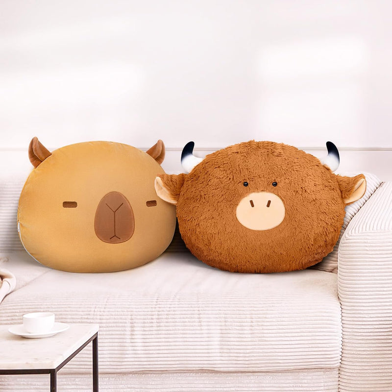 18" Cute Plush Pillow, Capybara Stuffed Animals Cushion Pillow, 2 In 1 Transfo